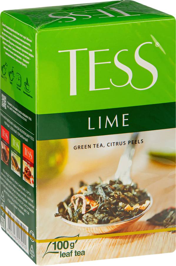 Чай зеленый TESS Lime с цедрой цитрусовых и ароматом лайма листовой, 100г, предпросмотр
