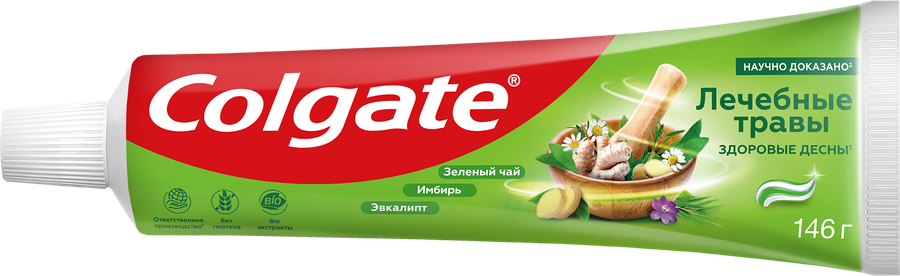 Зубная паста COLGATE Лечебные травы с натуральными ингредиентами для здоровья зубов и десен, 100мл, превью