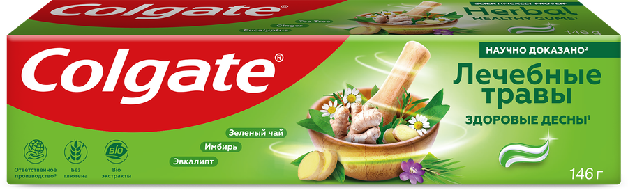Зубная паста COLGATE Лечебные травы с натуральными ингредиентами для здоровья зубов и десен, 100мл, превью