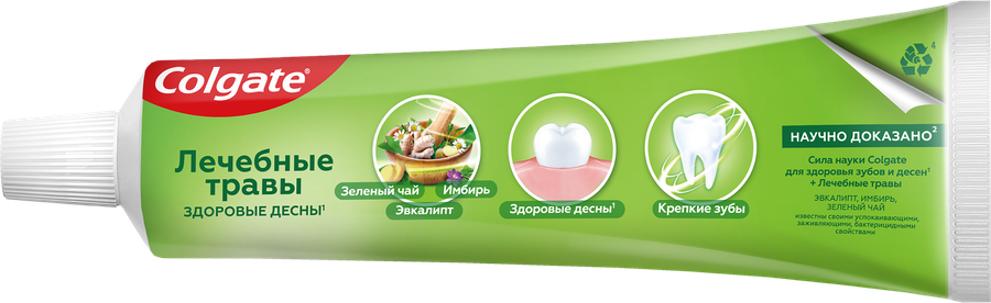 Зубная паста COLGATE Лечебные травы с натуральными ингредиентами для здоровья зубов и десен, 100мл, предпросмотр