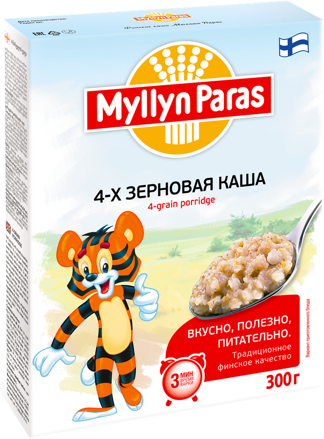 Каша мультизерновая MYLLYN PARAS 4-х зерновая, 300г, превью