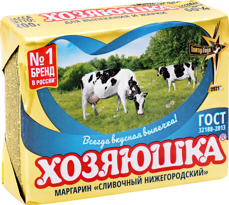 Маргарин ХОЗЯЮШКА Сливочный 60%, 200г, предпросмотр
