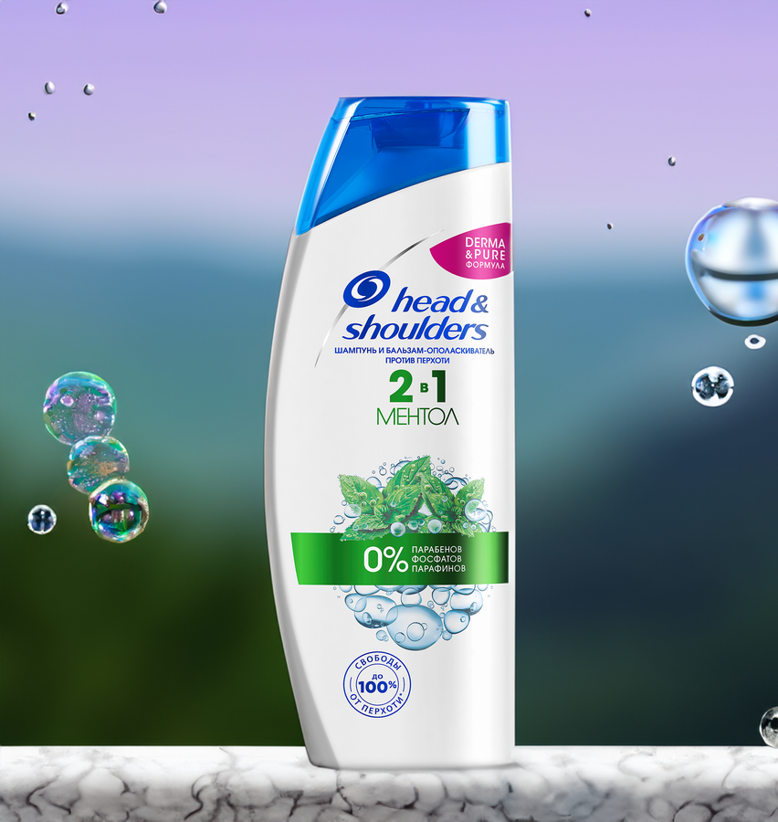 Шампунь-бальзам против перхоти HEAD&SHOULDERS Ментол 2в1, 400мл, превью