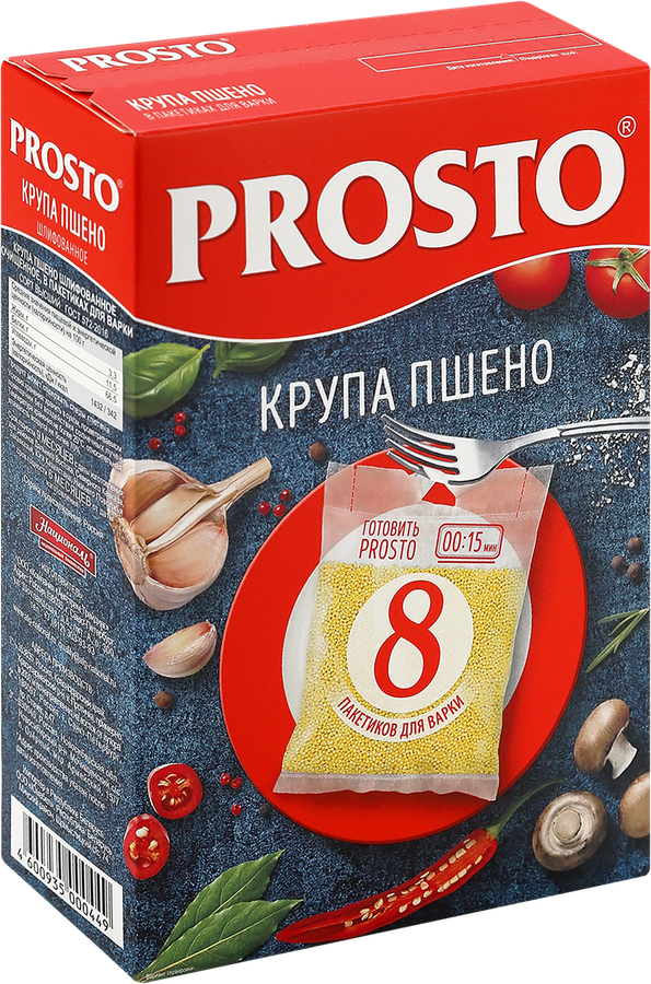 Пшено PROSTO высший сорт, в пакетиках, 8х62,5г, предпросмотр