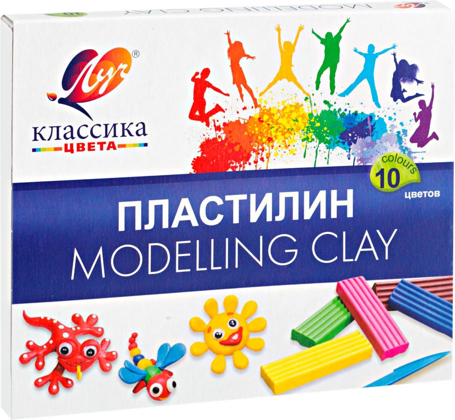 Пластилин ЛУЧ Классика 10 цветов, со стеком Арт. 7С304-08, 200г, превью