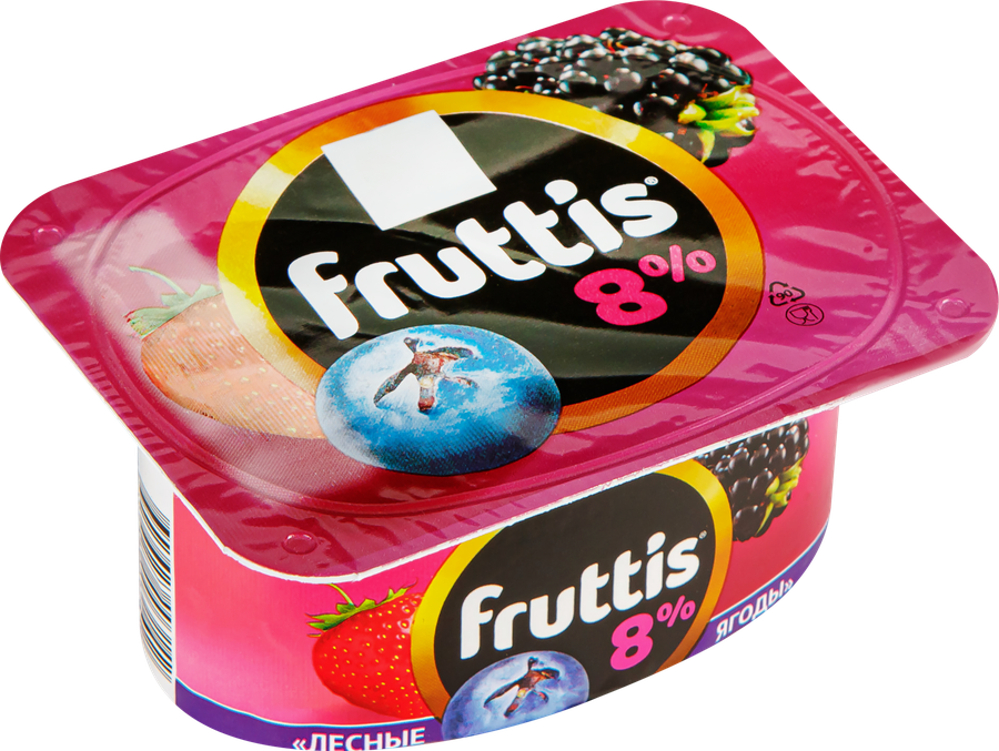 Продукт йогуртный FRUTTIS Суперэкстра Абрикос, манго/Лесные ягоды 8%, без змж, 115г, превью