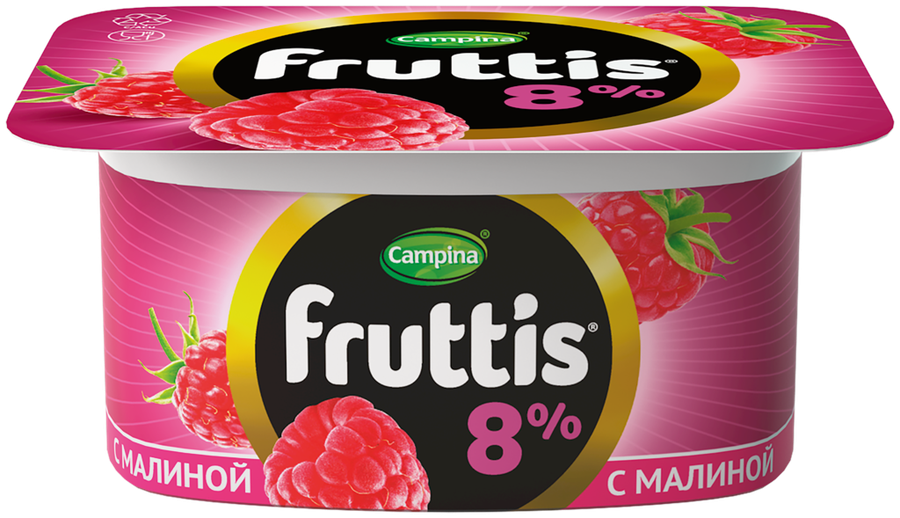 Продукт йогуртный FRUTTIS Суперэкстра Малина/Ананас, дыня 8%, без змж, 115г, превью