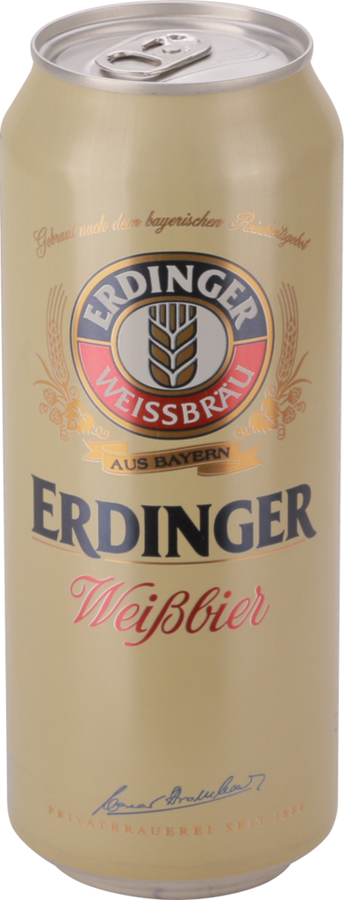 Пиво светлое ERDINGER пшеничное нефильтрованное непастеризованное 
неосветленное 5,3%, 0.5л, предпросмотр