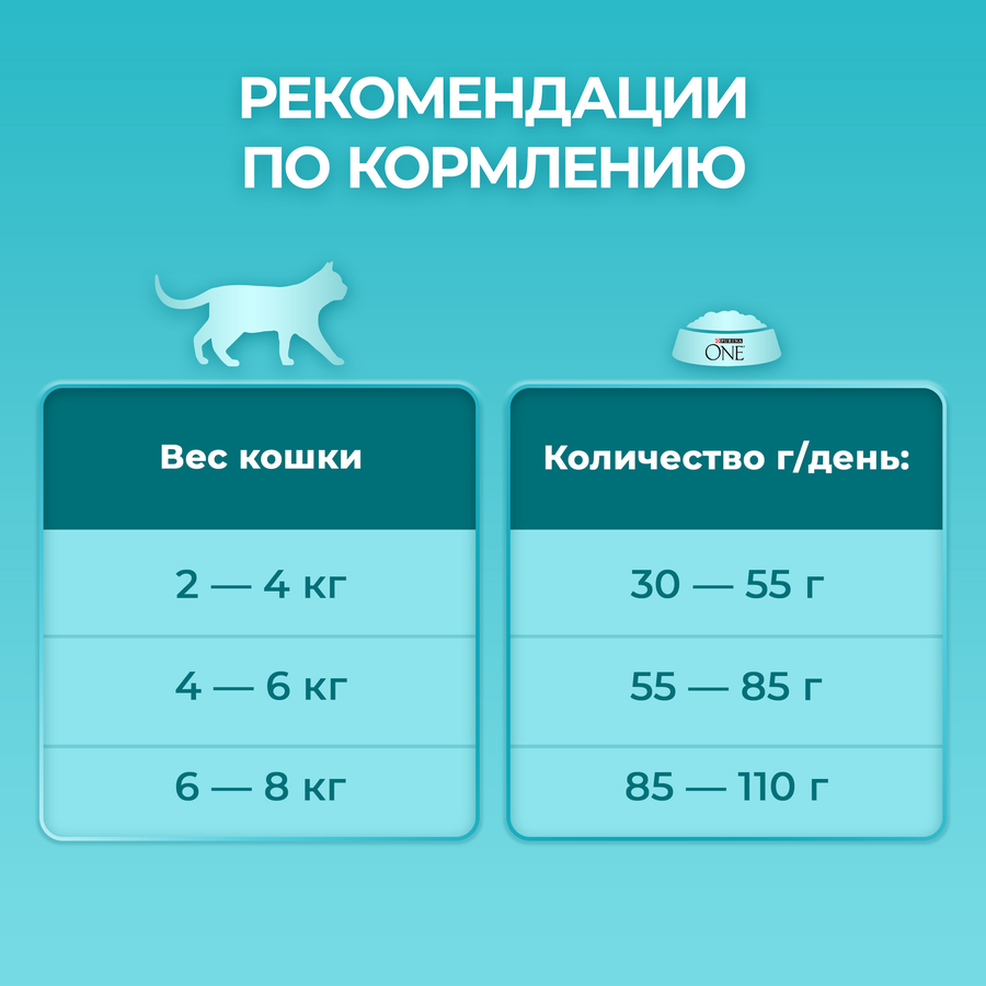 Корм сухой для взрослых кошек PURINA ONE с чувствительным пищеварением и разборчивым вкусом в еде, с высоким содержанием индейки и рисом, 750г, предпросмотр