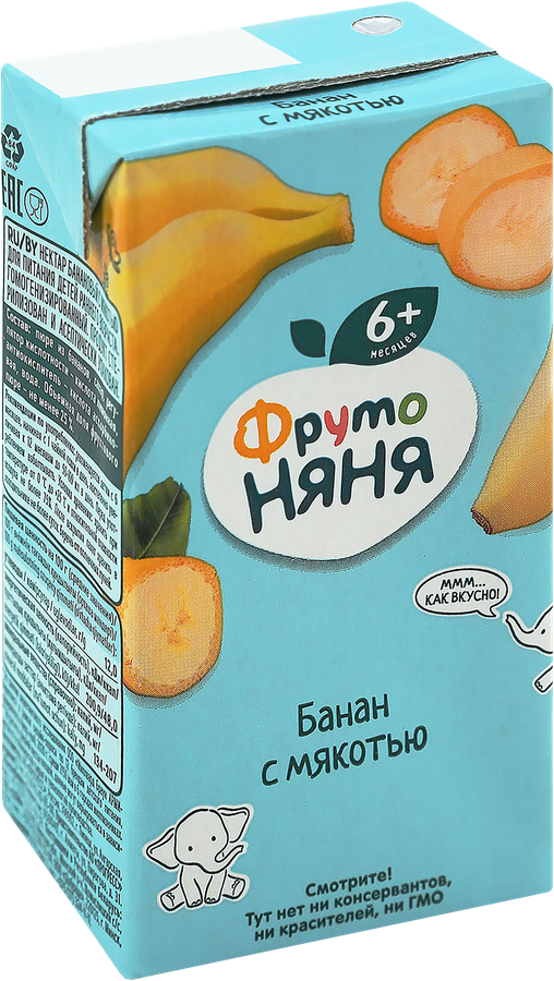 Нектар ФРУТОНЯНЯ Банан с мякотью, с 6 месяцев, 200мл, предпросмотр