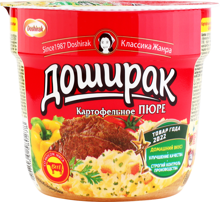 Пюре картофельное DOSHIRAK со вкусом мяса, 40г, превью