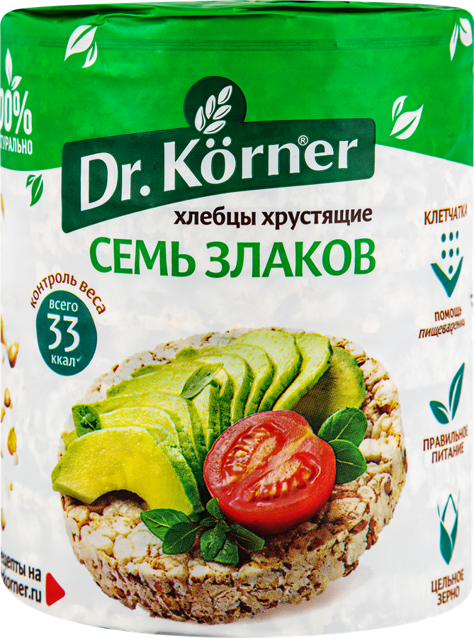 Хлебцы DR KORNER Семь злаков хрустящие, 100г, предпросмотр