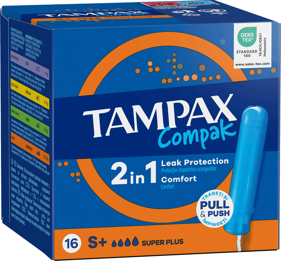Тампоны TAMPAX Compak Super Plus, с аппликатором, 16шт, превью
