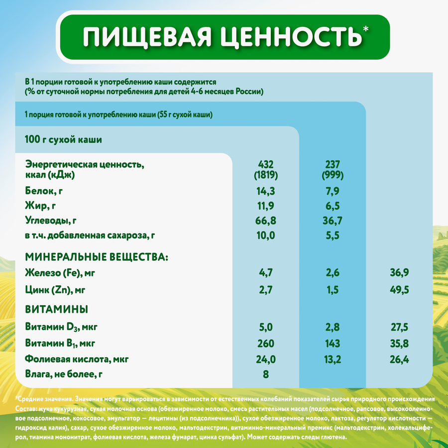 Каша кукурузная МАЛЮТКА молочная, с 5 месяцев, 220г, предпросмотр