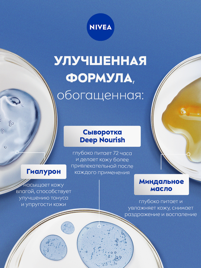 Молочко для тела NIVEA Питание и забота с миндальным маслом, для сухой  кожи, 250мл, предпросмотр