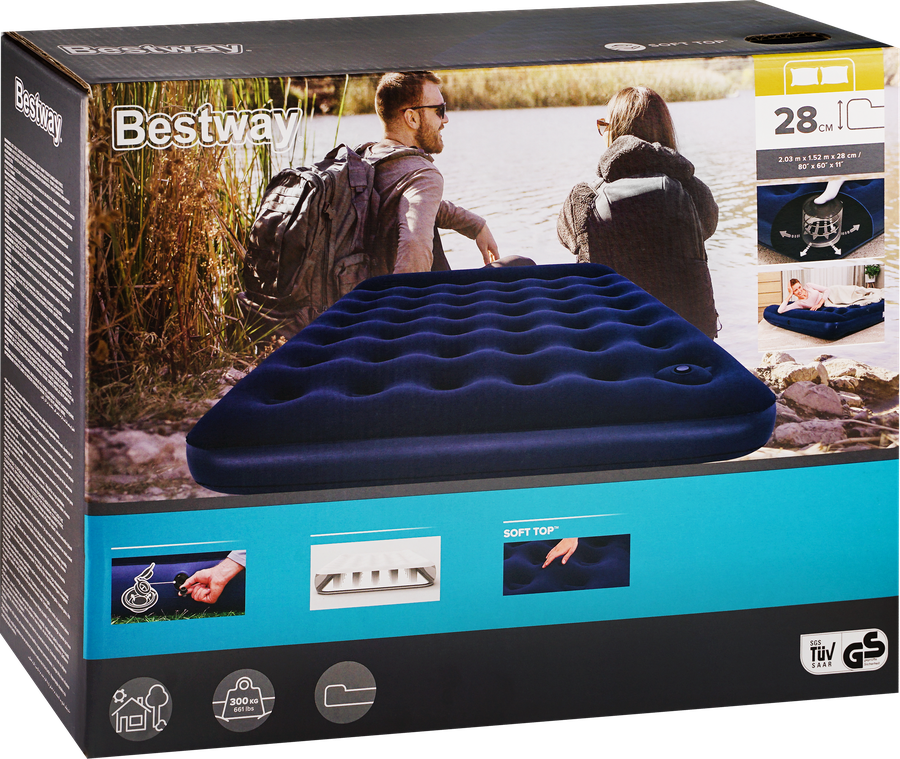 Матрас надувной BESTWAY Pavillo 203x152x28см, со встроенным ножным насосом, Арт. 67226, превью