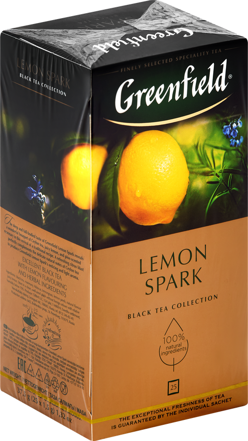 Чай черный GREENFIELD Lemon Spark Цейлонский, 25пак, превью