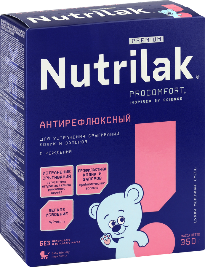 Смесь молочная NUTRILAK Антирефлюксный специализированная, с рождения, 350г, превью
