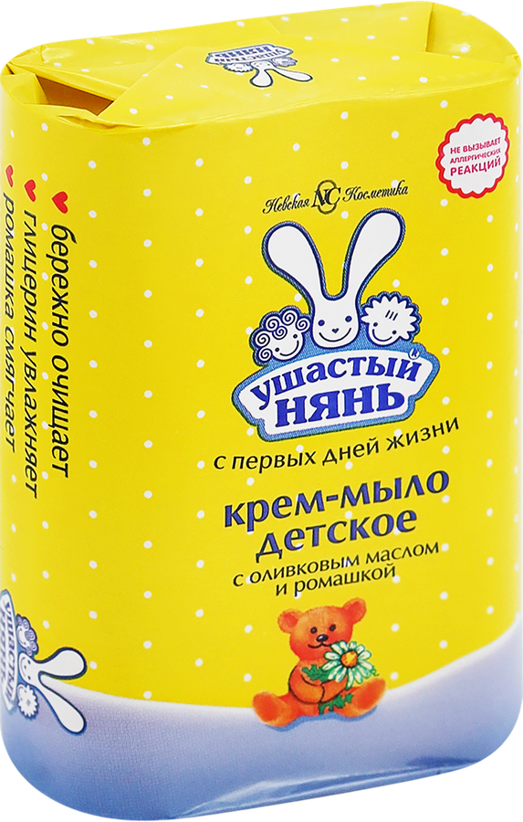 Крем-мыло УШАСТЫЙ НЯНЬ с оливковым маслом и экстрактом ромашки, 90г, предпросмотр