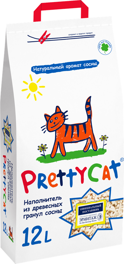 Наполнитель древесный для туалета домашних животных PRETTYCAT, 12л, превью