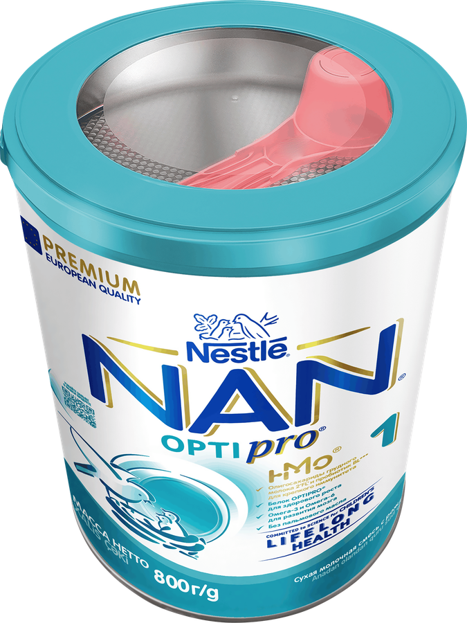 Смесь молочная NAN 1 OptiPro, с 0 месяцев, 800г, предпросмотр