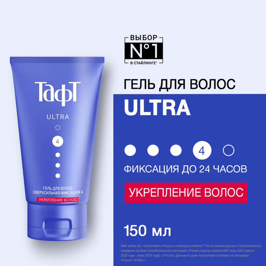 Гель для укладки ТАФТ Ultra сверхсильная фиксация, 150мл, превью