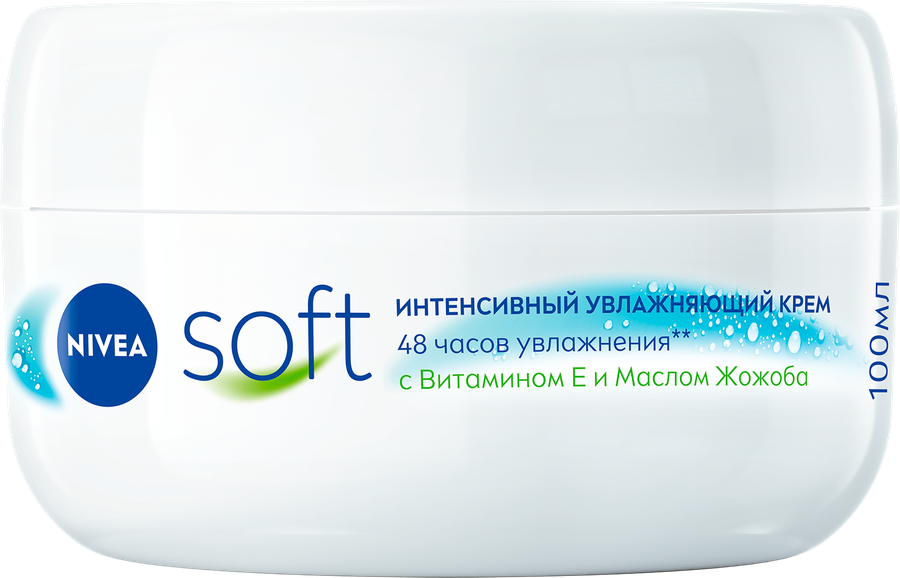 Крем NIVEA Soft интенсивный, увлажняющий с маслом жожоба и витамином Е, 100мл, предпросмотр