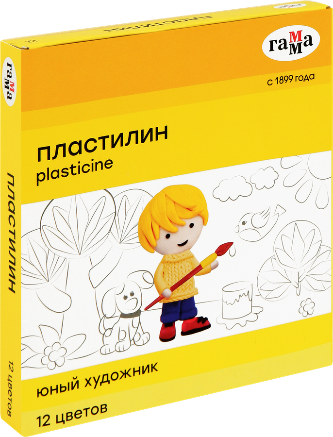 Пластилин ГАММА Юный художник 12 цветов, со стеком Арт. 280045, превью