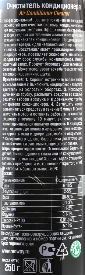 Очиститель RUNWAY кондиционера Арт. RW6122, 300мл, превью