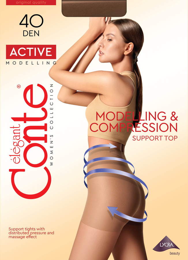 Колготки женские CONTE Active 40 den bronz 2, предпросмотр