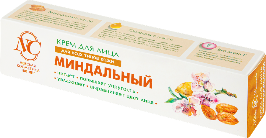Крем для лица НЕВСКАЯ КОСМЕТИКА Миндальный питательный, для всех типов кожи, 40мл, превью