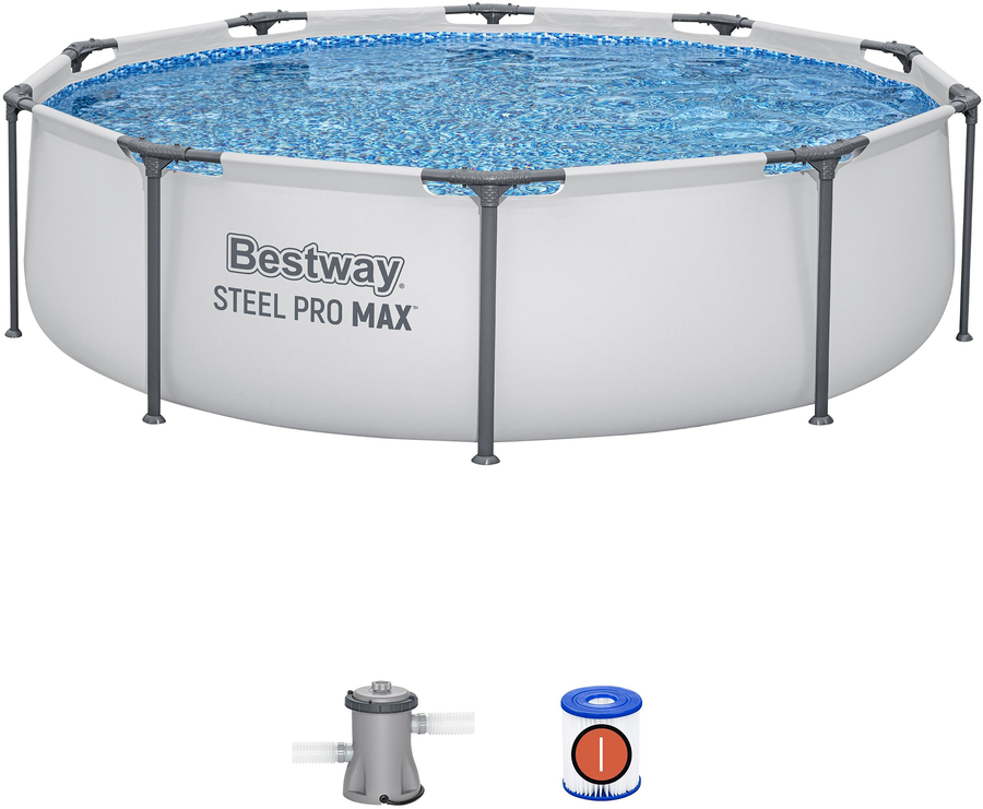 Бассейн каркасный Bestway Steel Pro Max 4678л с фильтром- насосом, 305х76см, предпросмотр