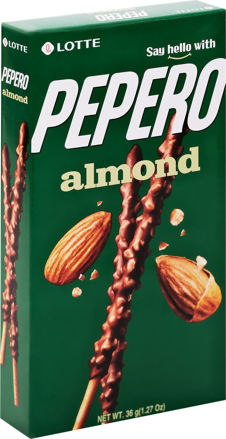 Соломка LOTTE Almond Pepero в шоколадной глазури с миндалем, 36г, предпросмотр