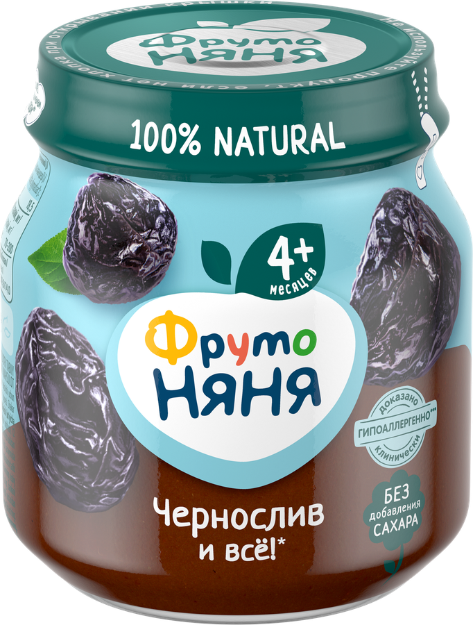 Пюре фруктовое ФРУТОНЯНЯ Чернослив, с 4 месяцев, 100г, предпросмотр