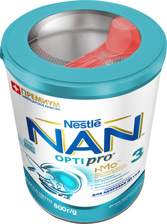 Молочко детское NAN 3 OptiPro, с 12 месяцев, 800г, превью