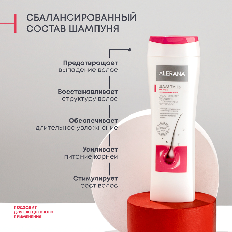 Шампунь для сухих и нормальных волос АЛЕРАНА, 250мл, предпросмотр