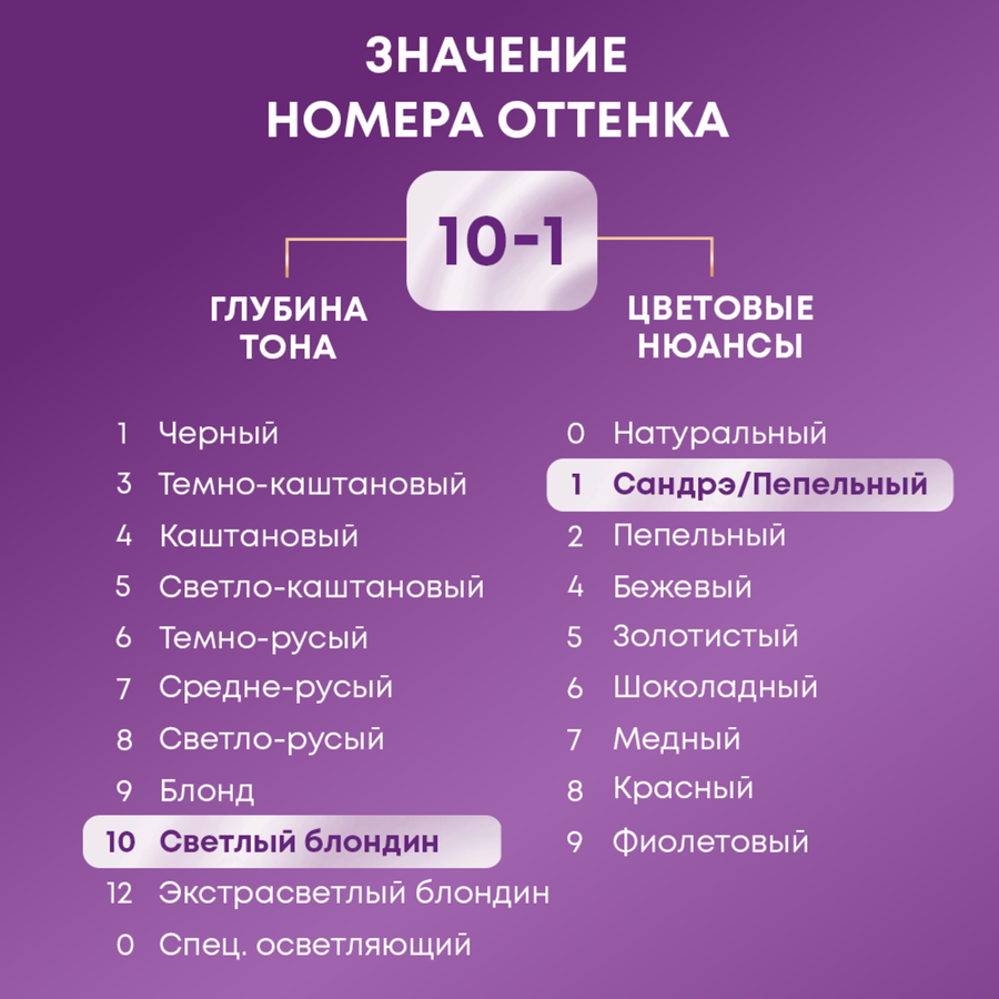 Крем-краска для волос ПАЛЕТТ C10 (10–1) Серебристый блондин, 110мл, предпросмотр