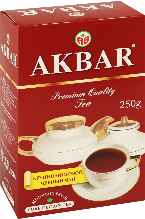 Чай черный AKBAR Цейлонский байховый листовой, 250г, превью
