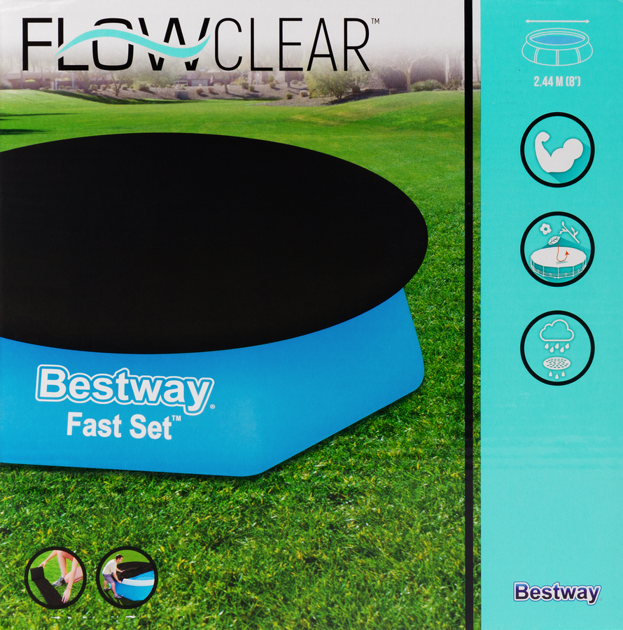 Тент для бассейна с надувным бортом BESTWAY Flowclear 244см, Арт. 58032, предпросмотр