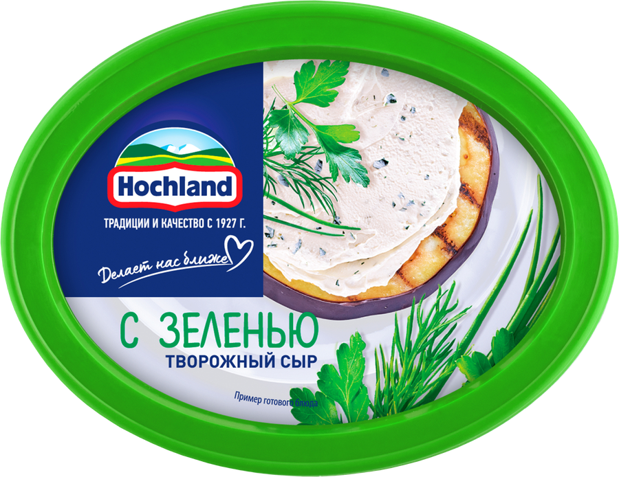 Сыр творожный HOCHLAND с зеленью 60%, без змж, 140г, предпросмотр