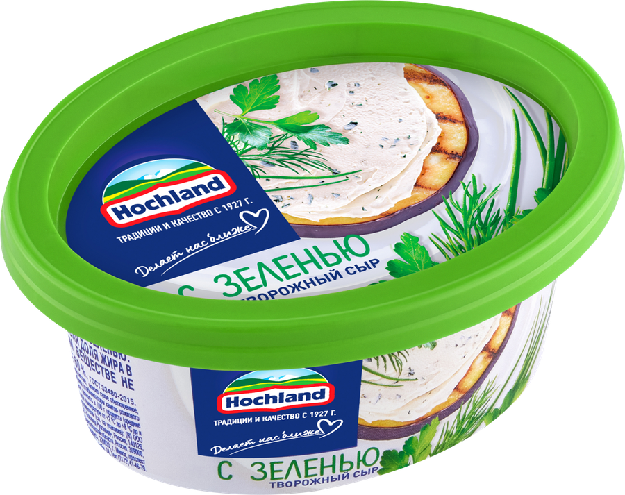 Сыр творожный HOCHLAND с зеленью 60%, без змж, 140г, предпросмотр