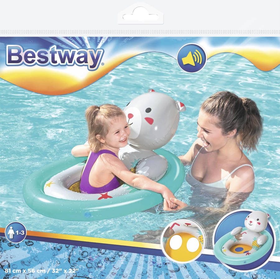 Круг для плавания надувной BESTWAY Животные 81х56см, с сиденьем, Арт.  34058/34180, превью
