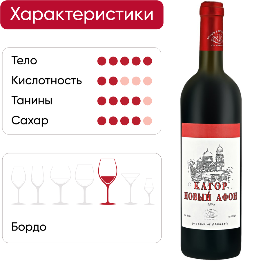 Вино ликерное КАГОР НОВЫЙ АФОН десертное выдержанное, 0.75л, превью