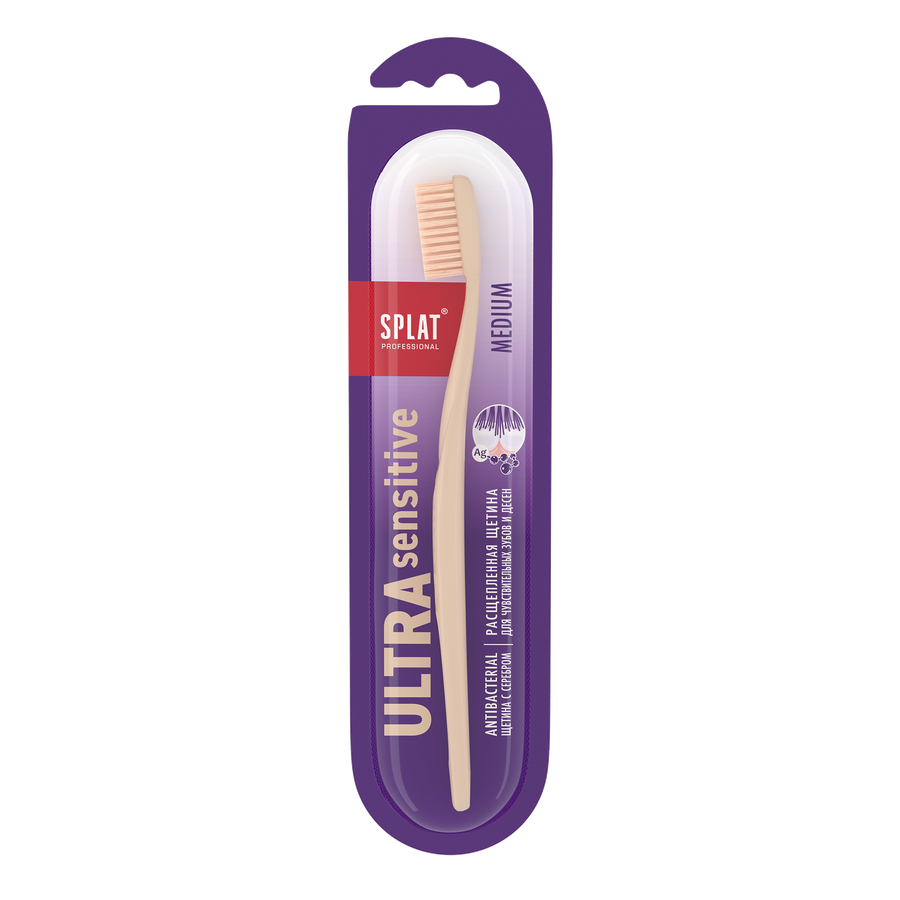 Зубная щетка SPLAT Professional Sensitive Medium, средней жесткости, предпросмотр
