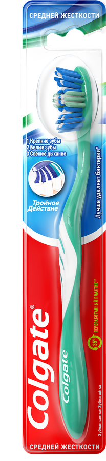 Зубная щетка COLGATE Тройное действие многофункциональная, средней жесткости, предпросмотр