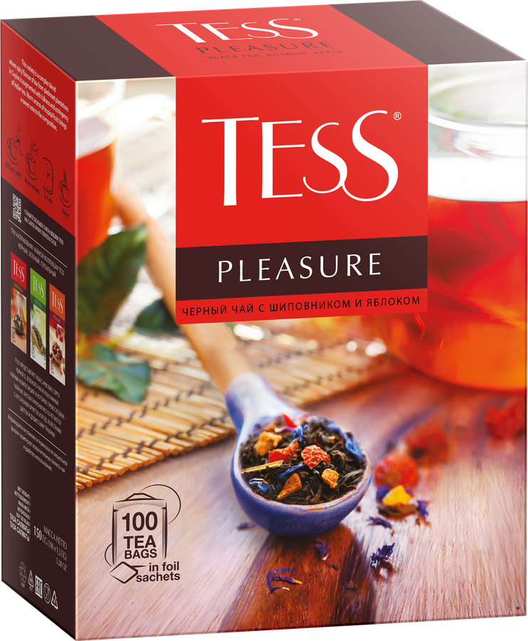 Чай черный TESS Pleasure с добавками, 100пак, предпросмотр