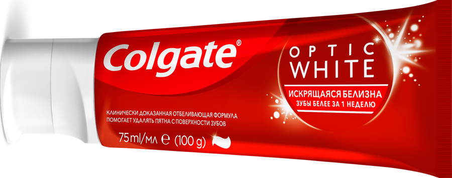Зубная паста COLGATE Optic White Искрящаяся мята отбеливающая, 75мл, предпросмотр