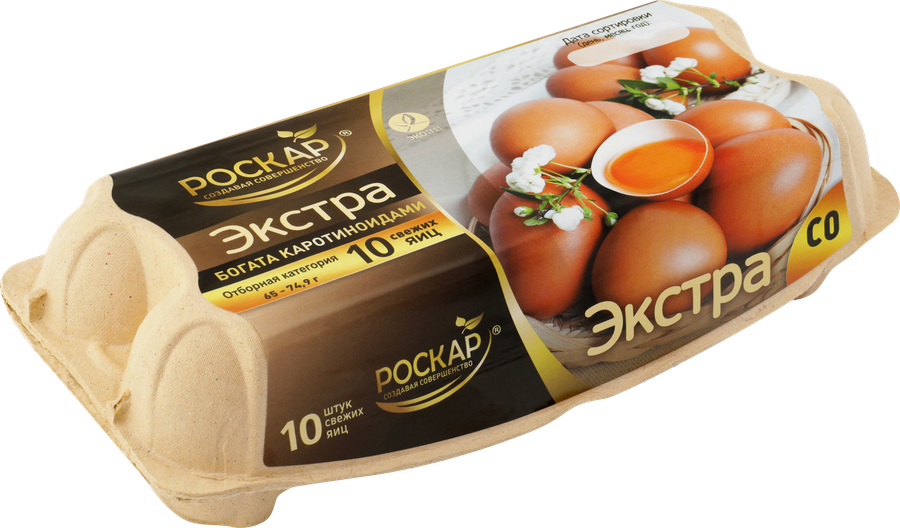 Яйцо куриное РОСКАР Экстра СО столовое, 10шт, превью