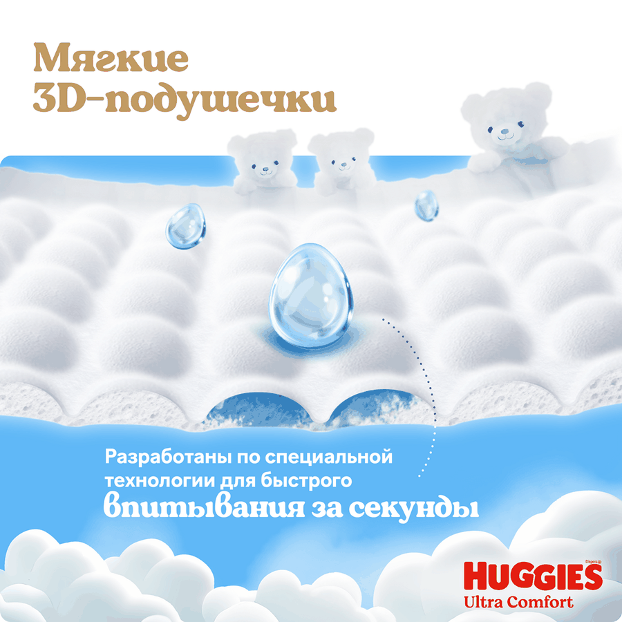 Подгузники для мальчиков HUGGIES Ultra Comfort 4 8–14кг, 66шт, предпросмотр