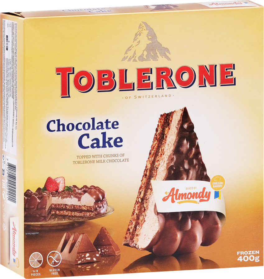 Торт замороженный ALMONDY Миндальный с кусочками Toblerone, 400г, превью
